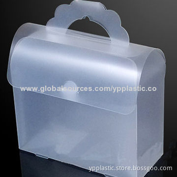 Clear transparent PP box folder with handle